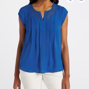 Daniel Rainn Royal Blue Blouse with Cap Sleeves
